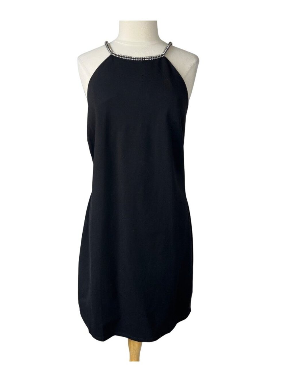 Rush Cocktail Dress Womens 3X Black‎ Jeweled Straps NWOT Sexy